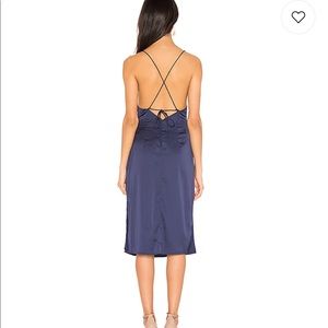 Superdown Frida Side Slit Dress in Navy